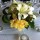Corporate dinner - yellow and white table arrangement