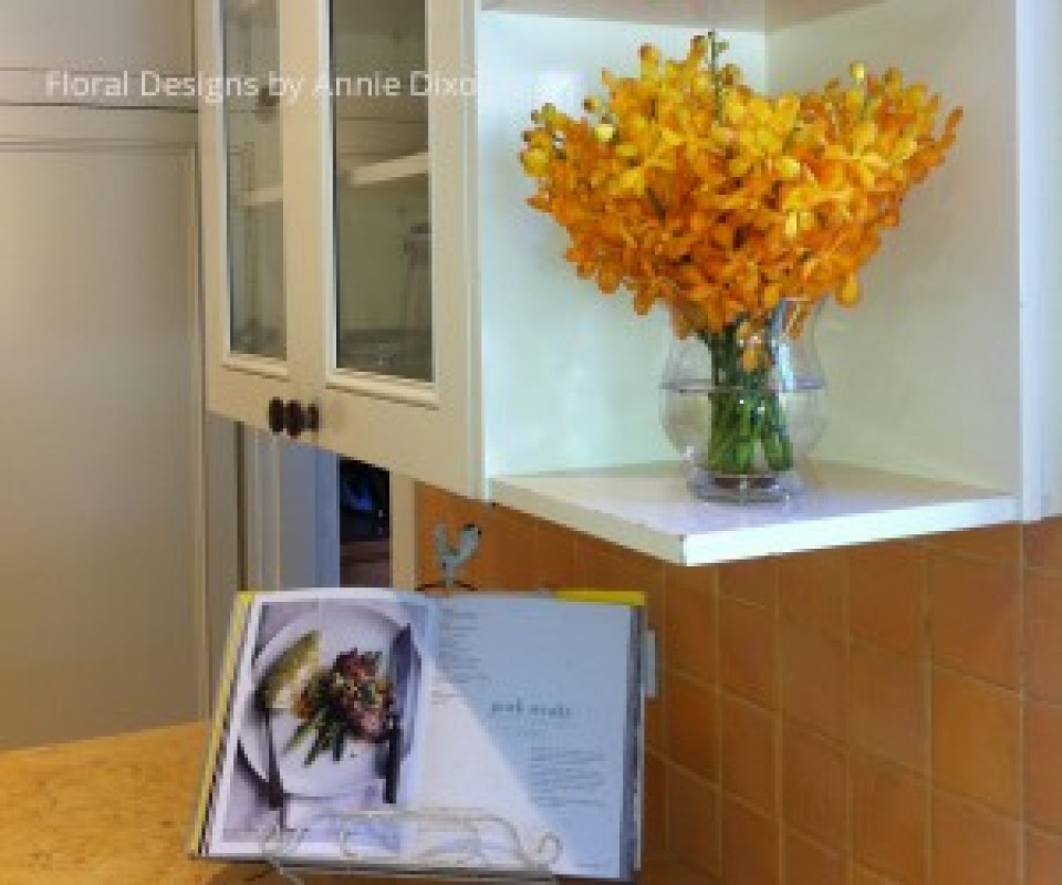Vanda Orchids display in kitchen