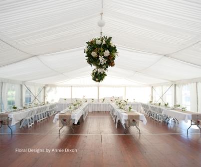 W Wedding Marquee Flower Balls Floral Designs By Annie Dixon